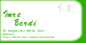 imre berdi business card